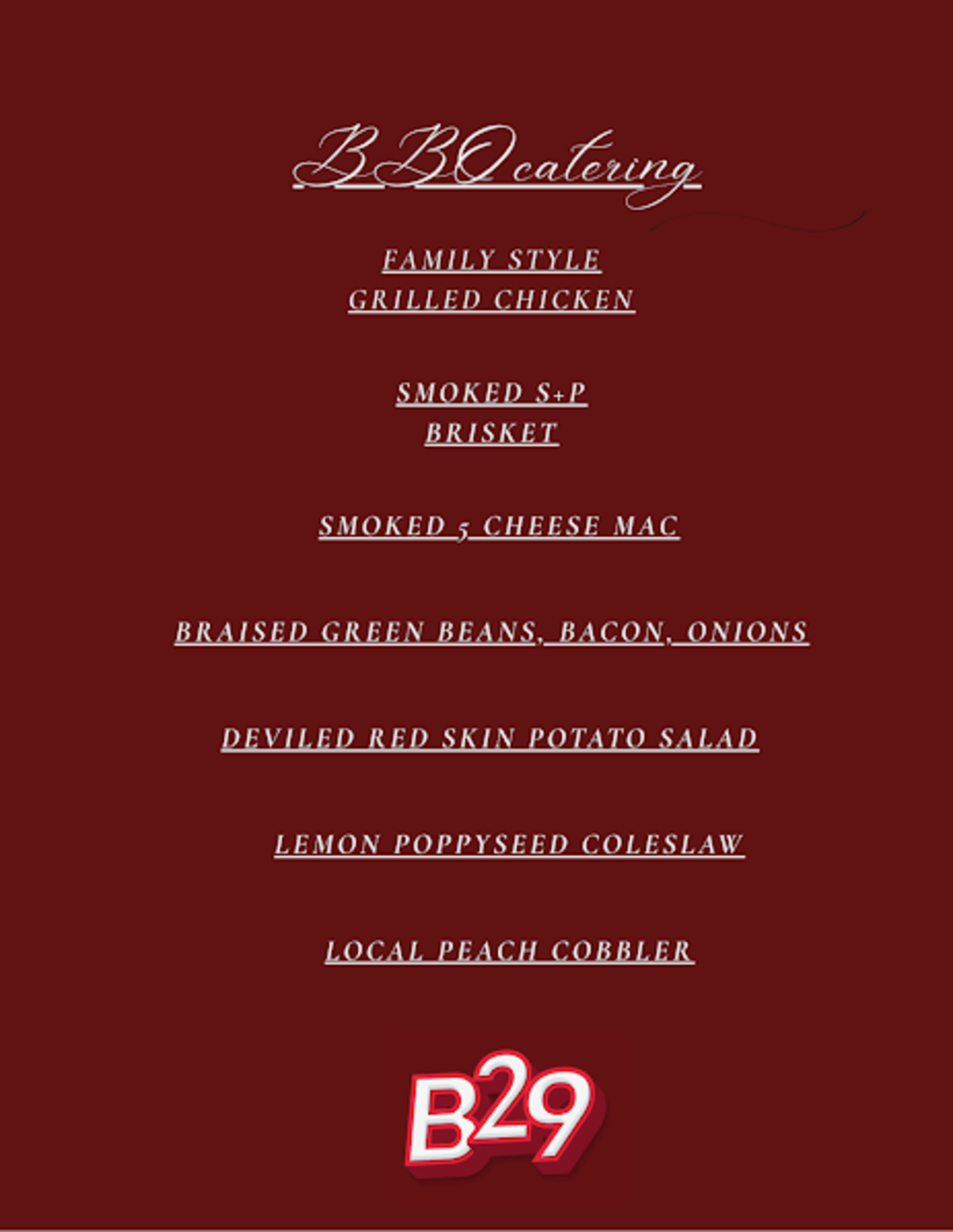 BBQ Catering Menu