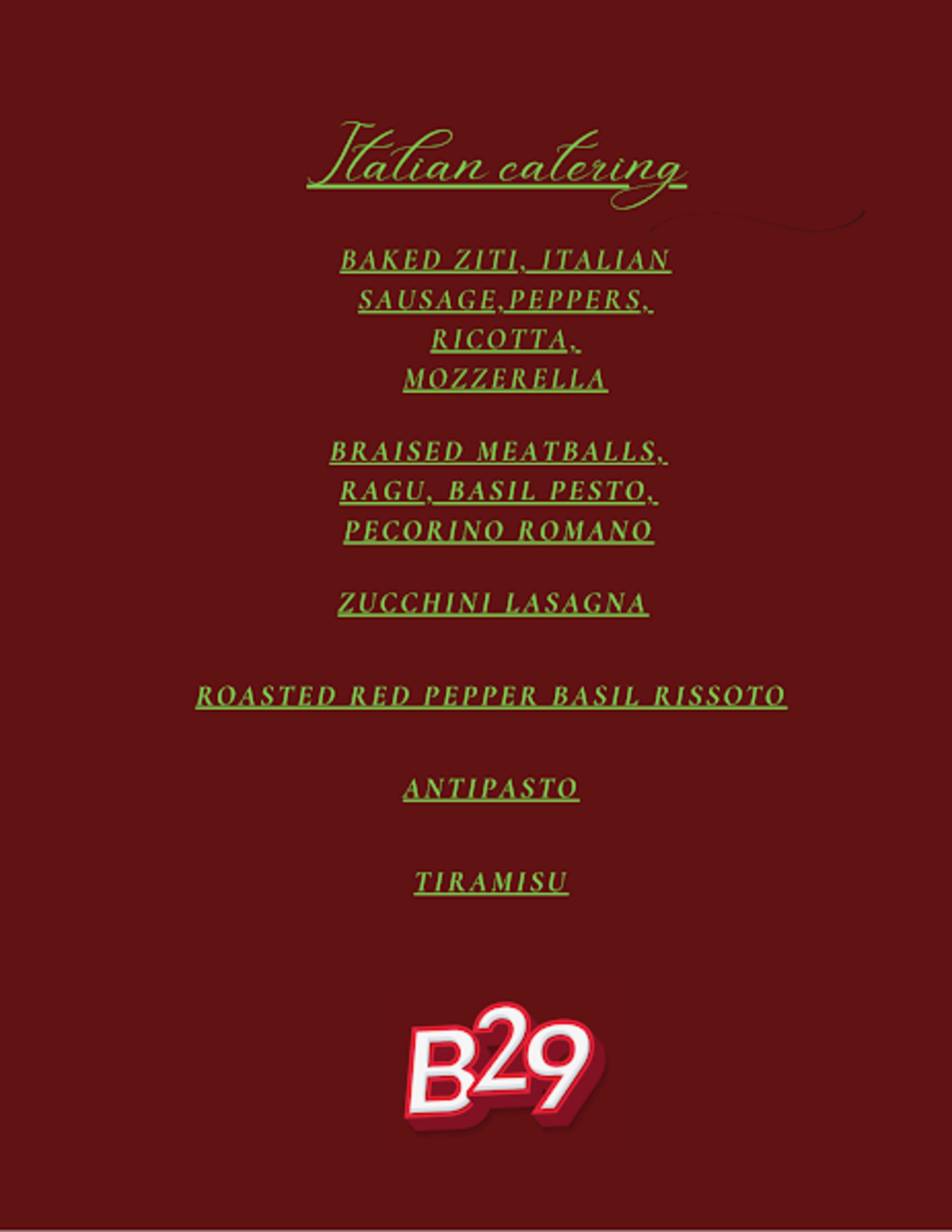 Italian Catering Menu